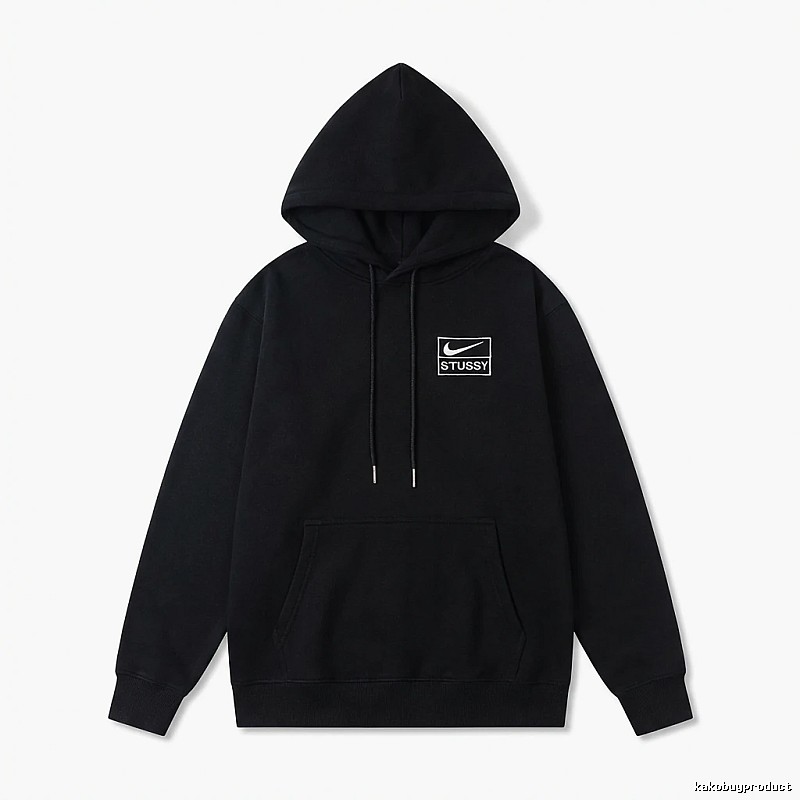 Stussy co-branded simple style black sweatshirt