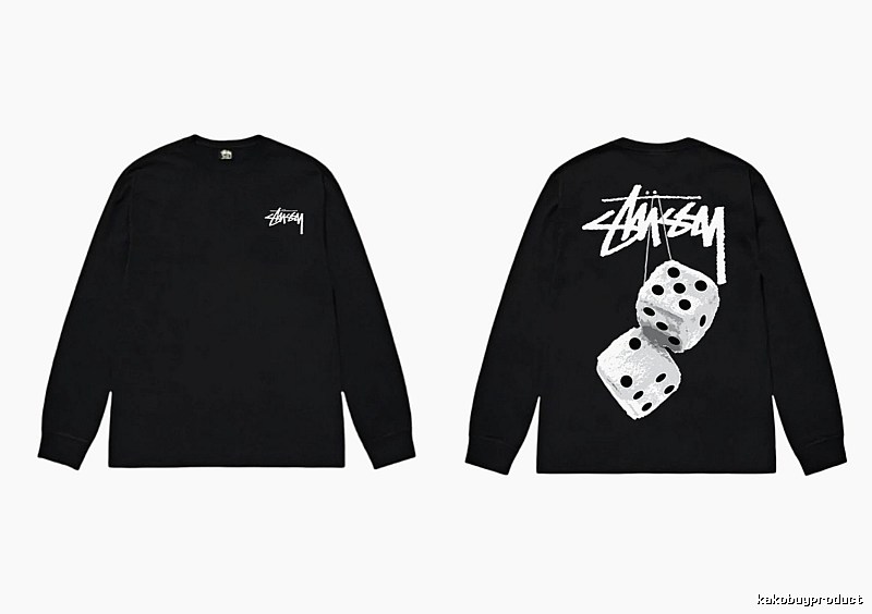 Stussy dice print style black long-sleeve