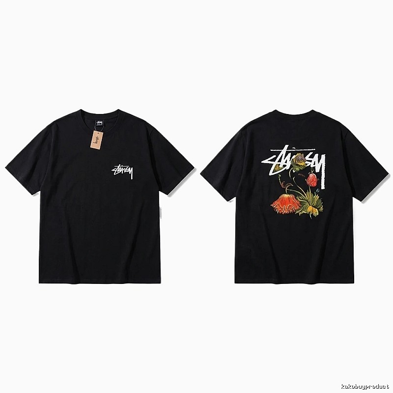 Stussy Floral Style Black T-shirt