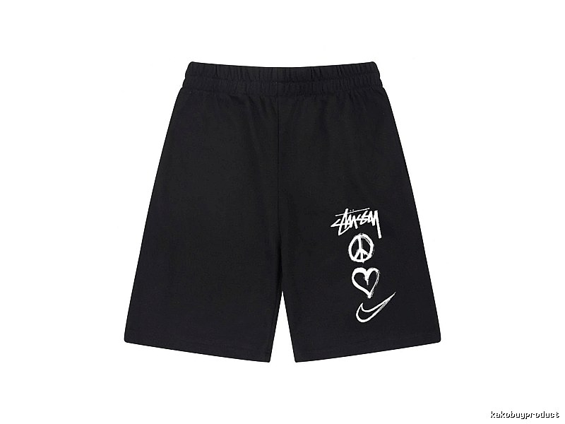 Stussy graffiti-style black shorts