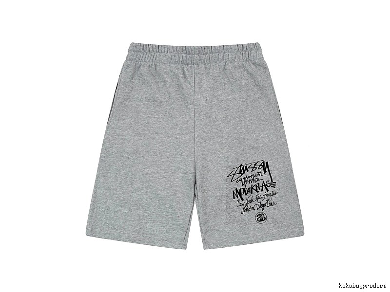Stussy graffiti-style grey shorts