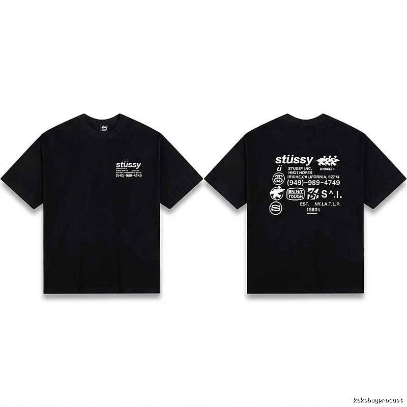 Stussy retro-style black T-shirt