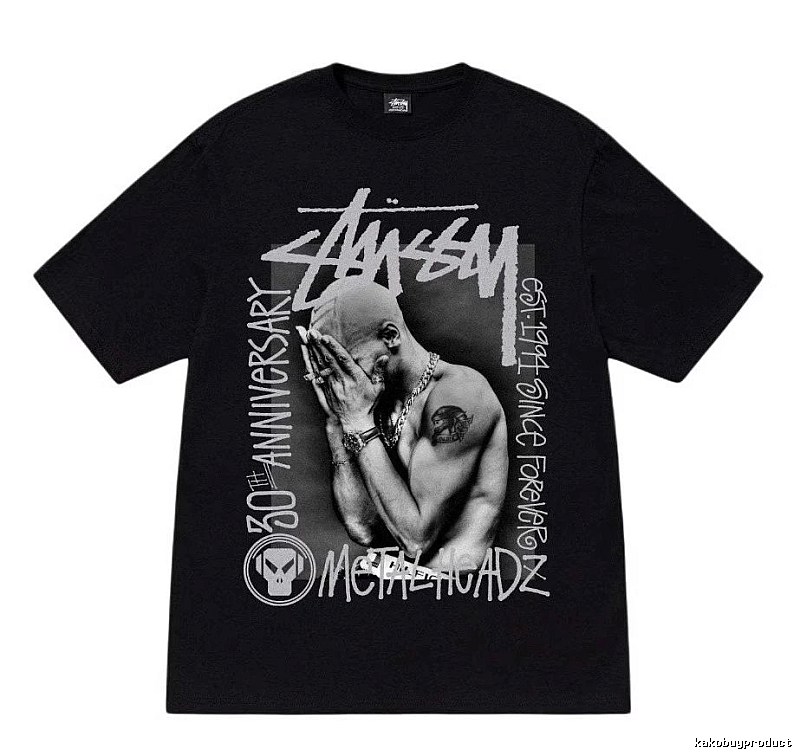 Stussy Statement Graphic T-shirt Black White Stussy for Easy Pairing