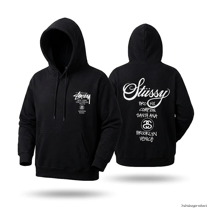 Stussy street style black hoodie