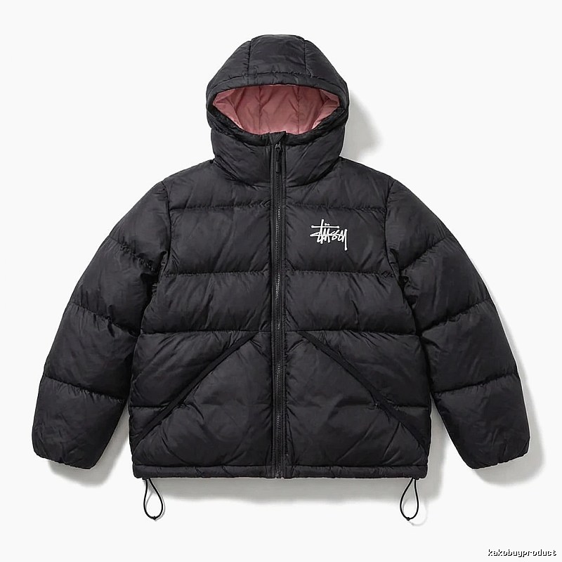 Stussy trendy and cool black down jacket