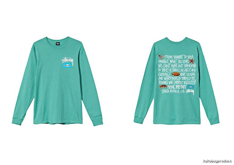 Stussy's eco-friendly mint green long-sleeved shirt
