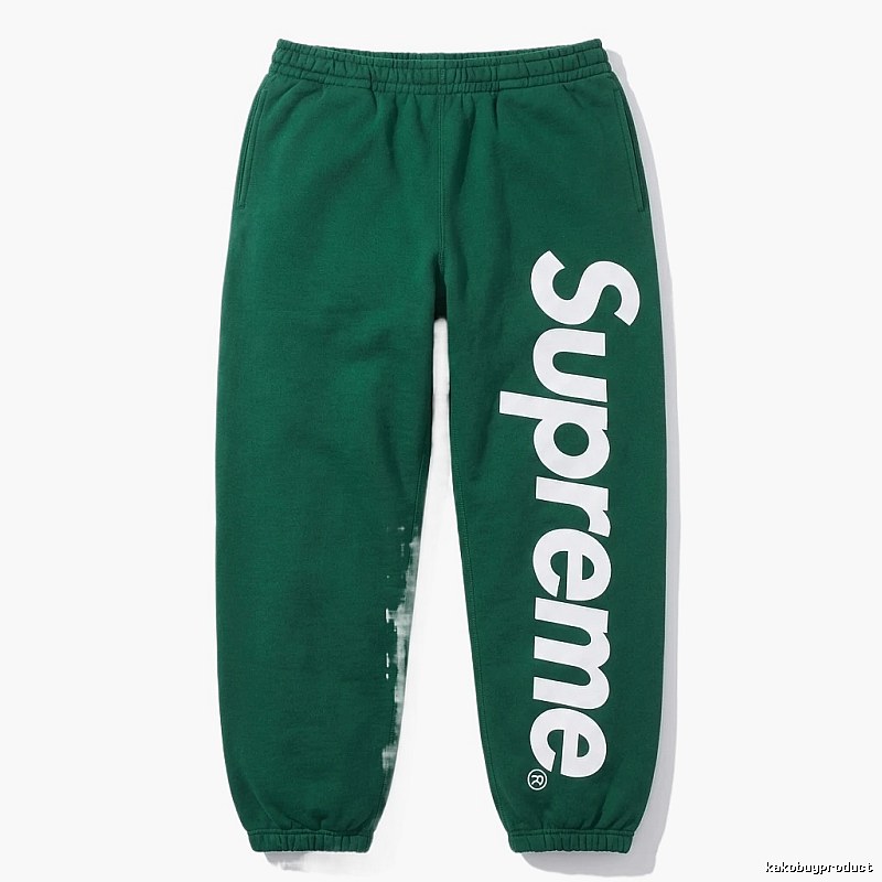 Supreme Basic Style Casual Dark Green Sweatpants