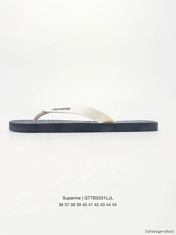 Supreme Casual Street Style Black and White Flip-Flops