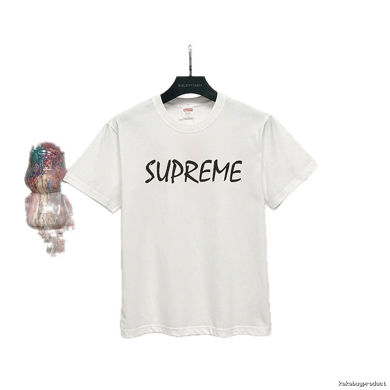 Supreme Hand-drawn Print Street Style White T-Shirt