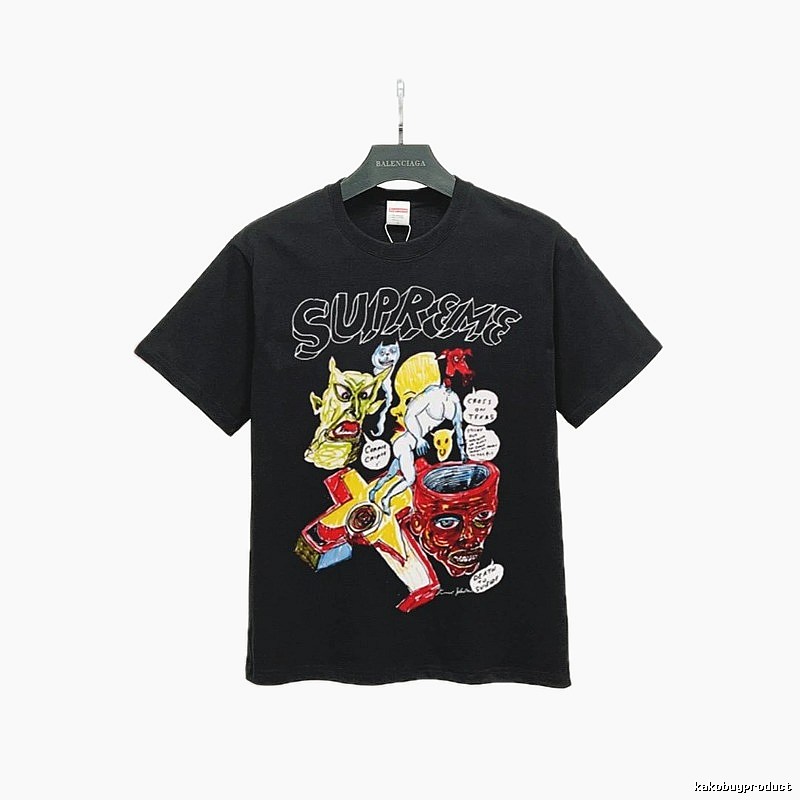 Supreme x Graffiti Collab Street Style Black T-Shirt