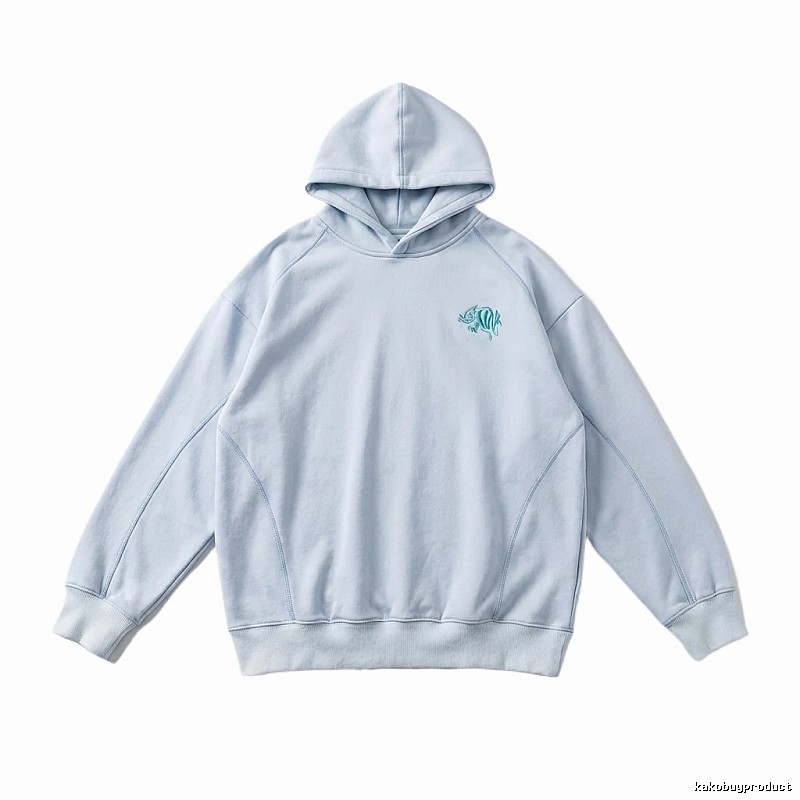 SynaWorld Simple Style Light Blue Hoodie