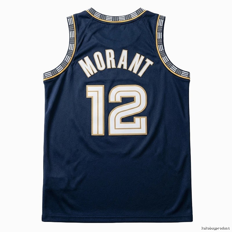 The black basketball uniform of Ja Morant of the Grizzlies.