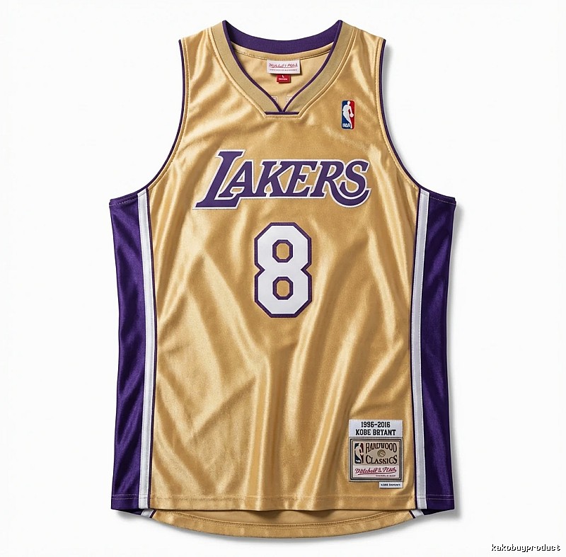 The retro gold and purple jersey of the Kobe Lakers.