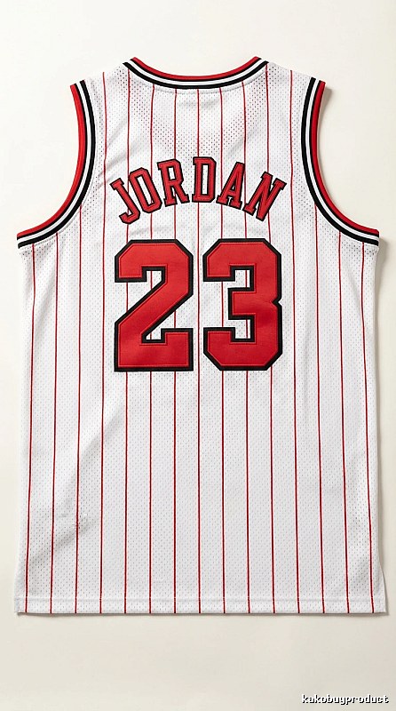 The retro white and red jersey of the Michael Jordan