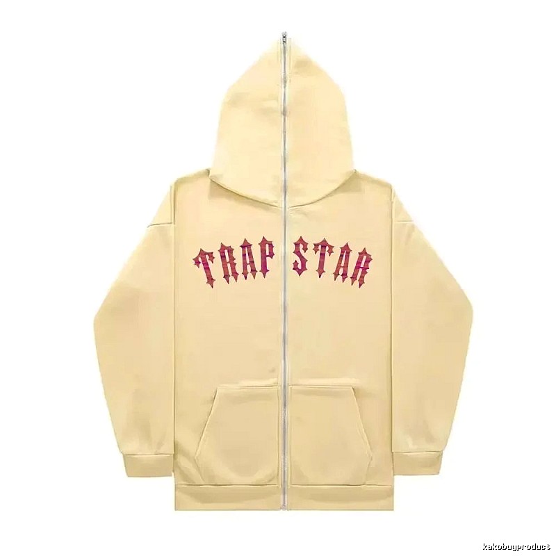 Trapstar Resort Graphic zip hoodie Black Zip Pink for Travel Looks