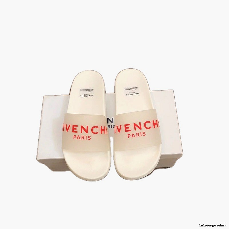 Trendy Brand Givenchy Letter Print White Slides