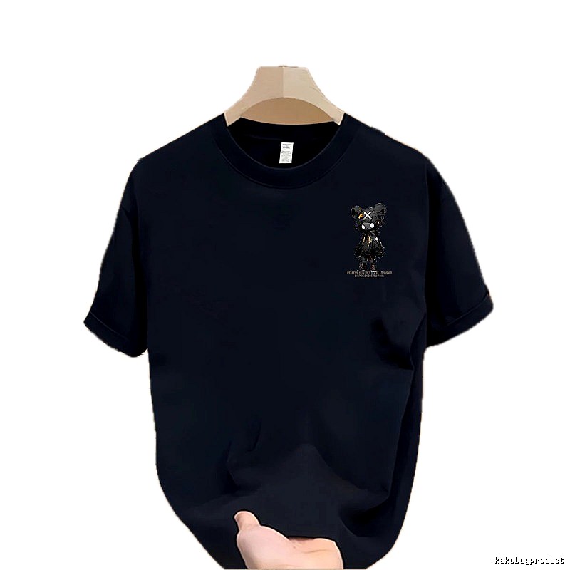 Trendy Brand Gloomy Bear Printed Street Style Navy Blue T-shirt