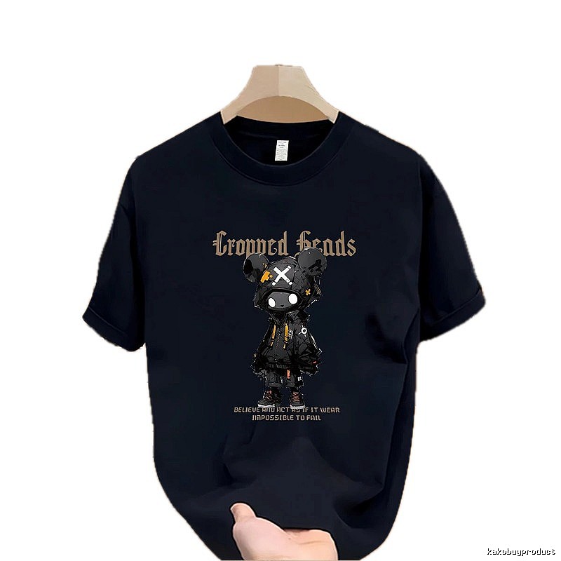 Trendy Brand Gloomy Bear Street Style Navy Blue Short-Sleeve T-Shirt
