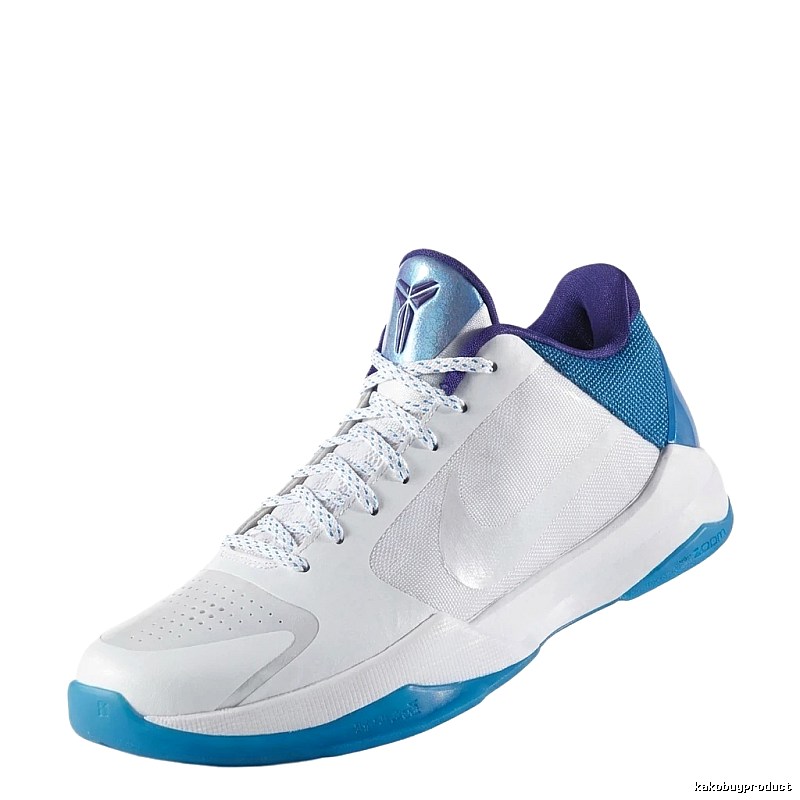 White, blue and purple color scheme for Nike basketball shoes