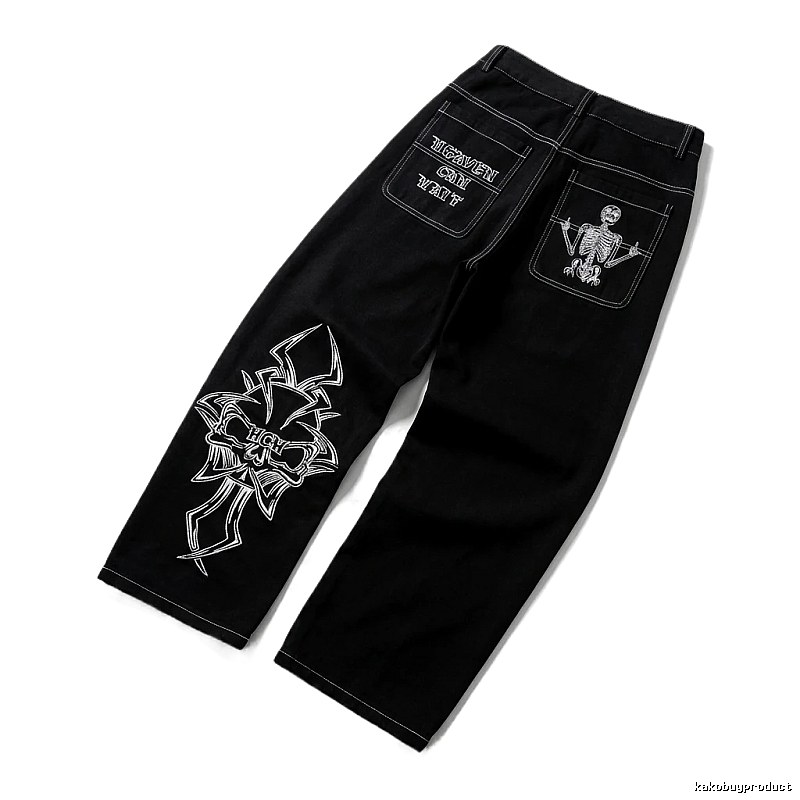 Y2K-style black jeans