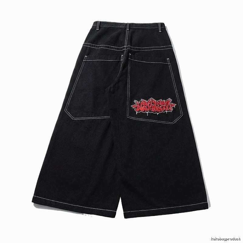Y2K-style black wide-leg pants