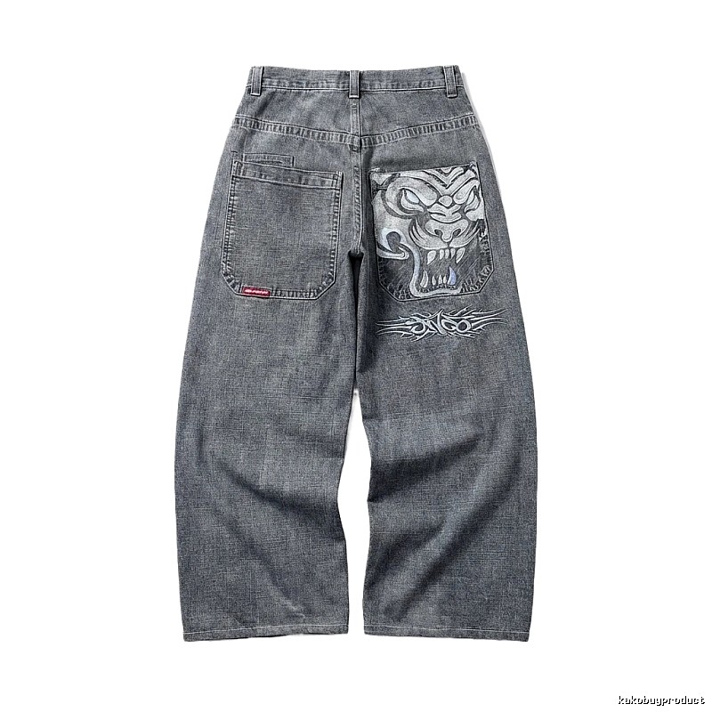 Y2K style blue jeans